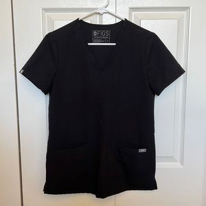 Figs Casma Three-Pocket Scrub Top, XS, Black